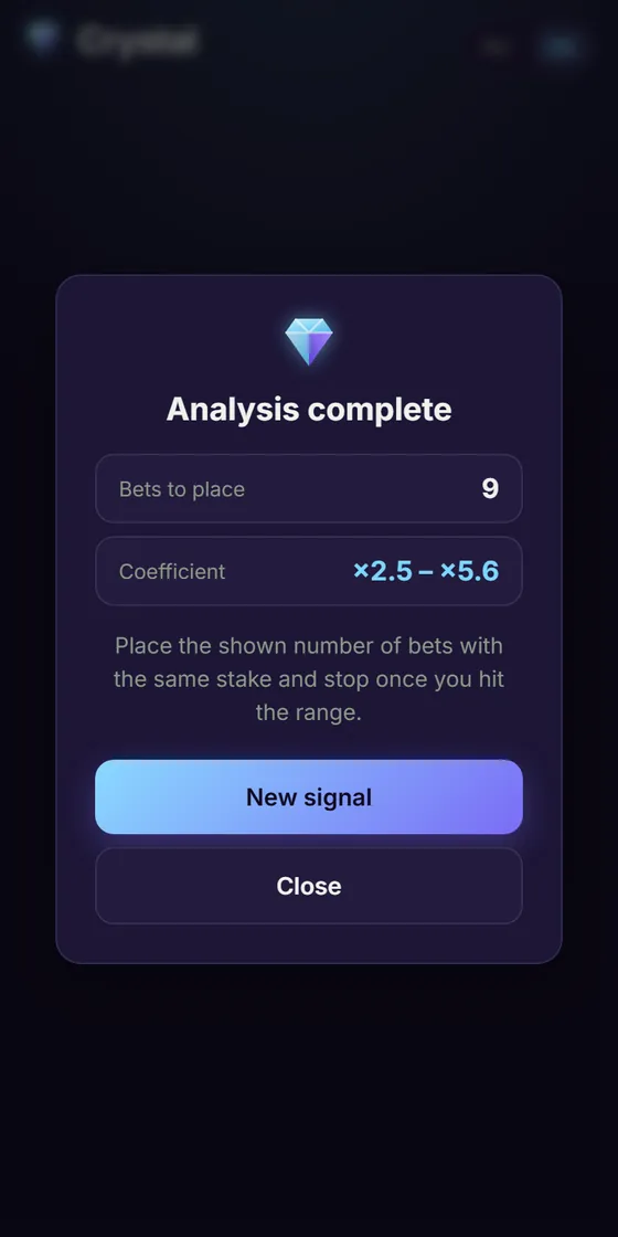 Crystal — number of bets and range